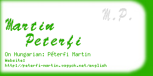martin peterfi business card