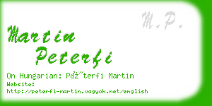 martin peterfi business card